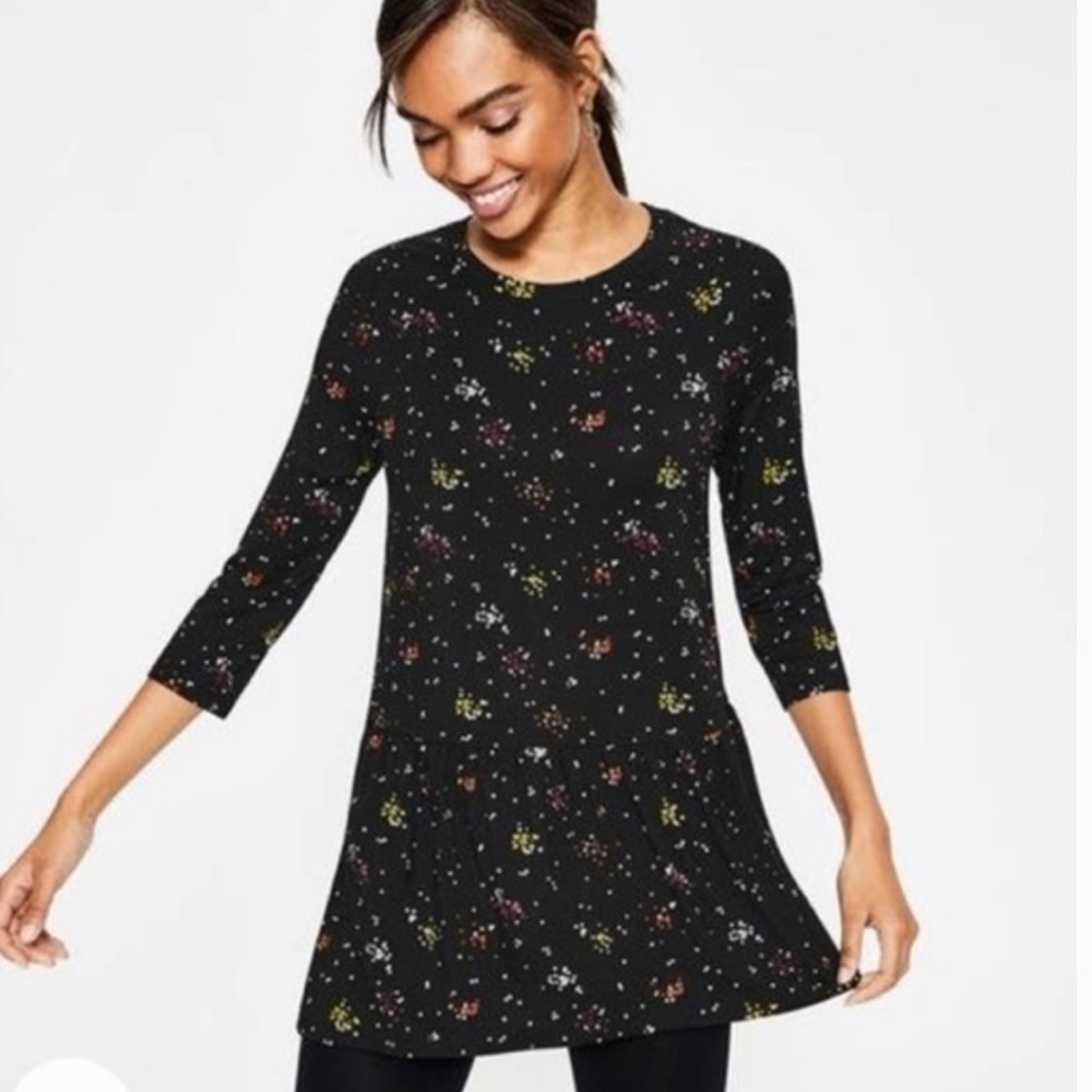 BODEN Katrina Jersey Tunic 3/4 Sleeve Soft Flowy Blouse Top